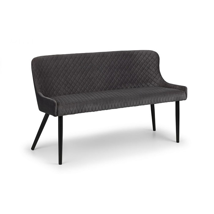 Luxe High Back Bench In Grey